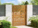 Garden Gate 100x175 cm Weathering Steel Leaf Design 4100967