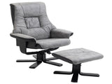 Fabric Recliner Sofa Armchair with footstool Swivel Sofa Grey T3398P328138