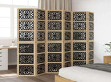 Room Divider 6 Panels Brown and Black Solid Wood Paulownia 358811