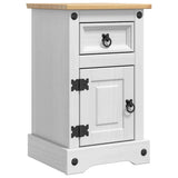 Bedside Table Corona White 35 x 32.5 x 58 cm Solid Pine Wood 42021183