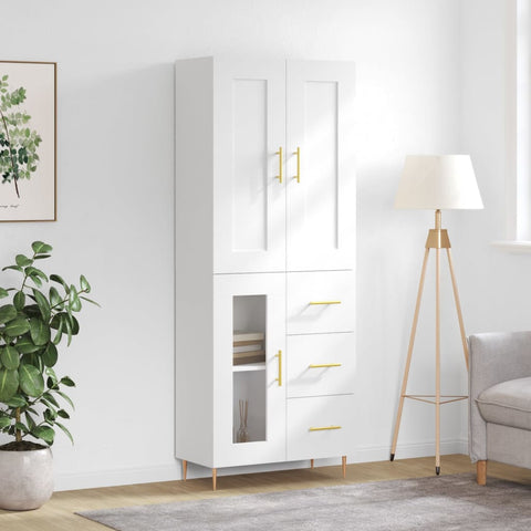 Highboard White 69.5x34x180 cm Engineered Wood 3199929
