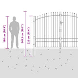 Double Gate with Lock Woerden Grey 299.5 x 249.5 cm Steel 42008849