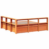 ZNTS Bookcase Bed without Mattress Wax Brown 200x200cm Solid Wood Pine 3324450