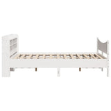 Bed Frame with Headboard White 120x190 cm Small Double Solid Wood Pine 3307063