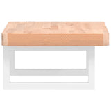 Basin Shelf Wall Mounted Steel and Solid Wood Beech 3302324
