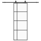 Sliding Door with Hardware Set Black 76x205 cm ESG Glass 3375868