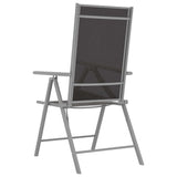 Garden Chair Set of 6 Black and silver Aluminium, Textilene 312183