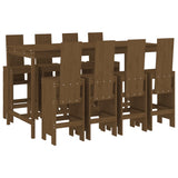 Garden Bar Set Honey brown Solid pine wood Fits 8 people Footrest 3157790