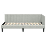 Corner Bed Frame with Headboard Light grey 100 x 200 cm Velvet 42016358