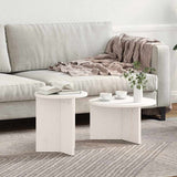 Coffee Table 2 pcs White Solid Pine wood 873551