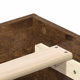 Bed Frame Smoked Oak Engineered wood Double Sturdy Bed Frame 3329034