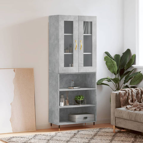 Highboard Concrete Grey 69.5x34x180 cm Engineered Wood 3198709