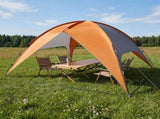 Camping Tent with Rainfly Water-resistant Dome Grey and Orange 42028527