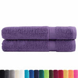 Premium Sauna Towels SOLUND 2 pcs Purple 80x200 cm 600 gsm 137362