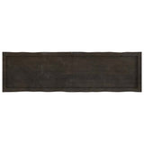 Table Top Dark Brown 140x40x cm Treated Solid Wood Live Edge 364028