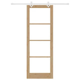 Sliding Door Natural 83 x 232 cm Solid Pine Wood and Glass 3332225