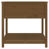 Planter with Shelf Honey Brown 82.5x82.5x81 cm Solid Wood Pine 823797