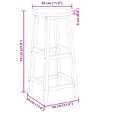 Bar Stools 6 pcs Solid Acacia Wood 310287