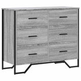 Chest of Drawers Grey Sonoma 91x35.5x74.5 cm Engineered wood 3295305