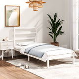 Bed Frame without Mattress White 90x190 cm Single Solid Wood 3104899