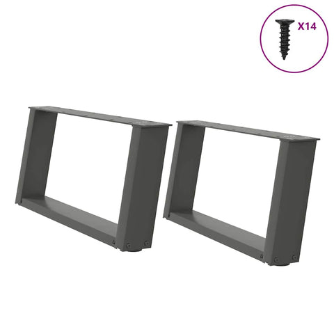 ZNTS Coffee Table Legs U-Shaped 2 pcs Anthracite 60x cm Steel 4012750