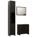 ZNTS 3 Piece Bathroom Furniture Set Black Engineered Wood 3056935