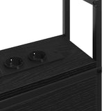 Storage Headboard with Charging Station Black oak 75 cm 859775