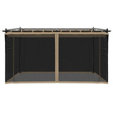 Gazebo with Mesh Walls Taupe 4x3 m Steel 4003913