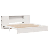 Bookcase Bed without Mattress White 200x200cm Solid Wood Pine 3322368