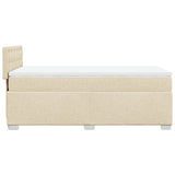 Box Spring Bed with Mattress Cream 90x200 cm Fabric 3285790