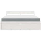 Bed with Drawers and Mattress White 180x200 cm Super King Solid Wood Pine 3281890