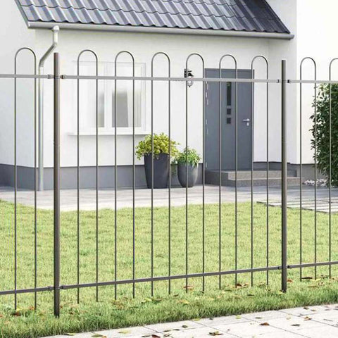 Garden Fence Grey 5.1 x 1.5 m Powder-coated steel 3334057