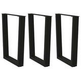 Dining Table Legs V-Shape 3 pcs Black 70x cm Steel 4012660