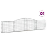 Arched Gabion Baskets 9 pcs 400x30x80/100 cm Galvanised Iron 3146860