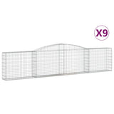 Arched Gabion Baskets 9 pcs 400x30x80/100 cm Galvanised Iron 3146860