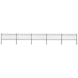 Garden Fence with Hoop Top Steel 892.5x80 cm Black 277651