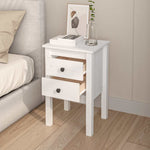 Bedside Cabinet White 40x35x61.5 cm Solid Wood Pine 813691
