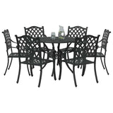 Garden Dining Set 7 pcs Black Aluminium 3334697
