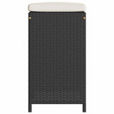 Garden Bar Stools with Cushions 6 pcs Black Poly Rattan 368692
