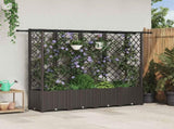 Raised Bed with Trellis and Roof Brown 202 x 40 x 138 cm PP 42032526