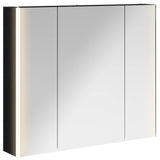 Bathroom Mirror Cabinet Black Oak 83.5 x 15.5 x 70 cm 889264