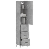 Highboard Concrete Grey 34,5x34x180 cm Engineered Wood 3198869