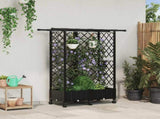 Raised Bed with Trellis and Roof Black 124 x 40 x 127 cm PP 3423034