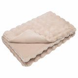 Anti-Slip Faux Rabbit Fur Blanket Olite Beige 240 x 270 cm 42021788