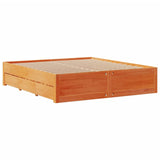 Bed Frame without Mattress with Drawers Wax Brown 180x200 cm Super King Solid Wood Pine 3308797