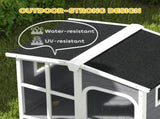 Wooden Dog Kennel with Removable Floor, Asphalt and Openable Roof, Giant Window for Large Dogs, T3398P376389
