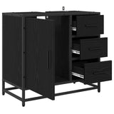 Bathroom Cabinet Black Oak 65 x 33 x 60 cm Engineered Wood 883626