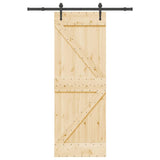Sliding Door with Hardware Set 70x210 cm Solid Wood Pine 3332640
