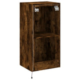 TV Wall Cabinet with LED Lights Smoked Oak 40.5x35x80 cm 837264