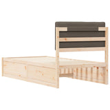 Bed Frame with Upholstered Headboard Taupe 90 x 200 cm 877797